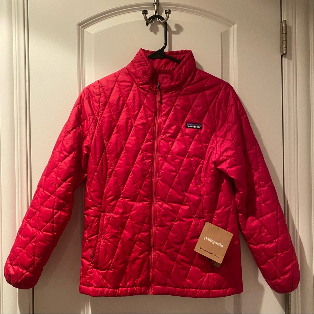 Patagonia Girls Nano Puff Jacket craft pink size extra large xl 14 like new